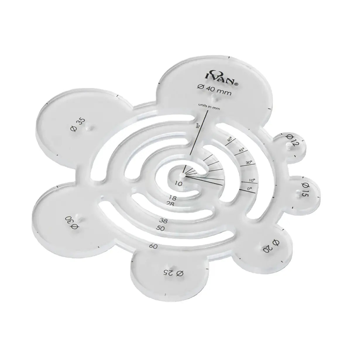 Small Multi-Purpose Circular Acrylic Template.