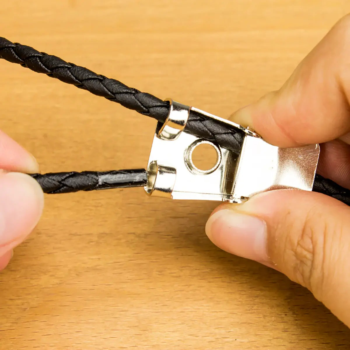 Nickel Concho Bolo Slip Clip.