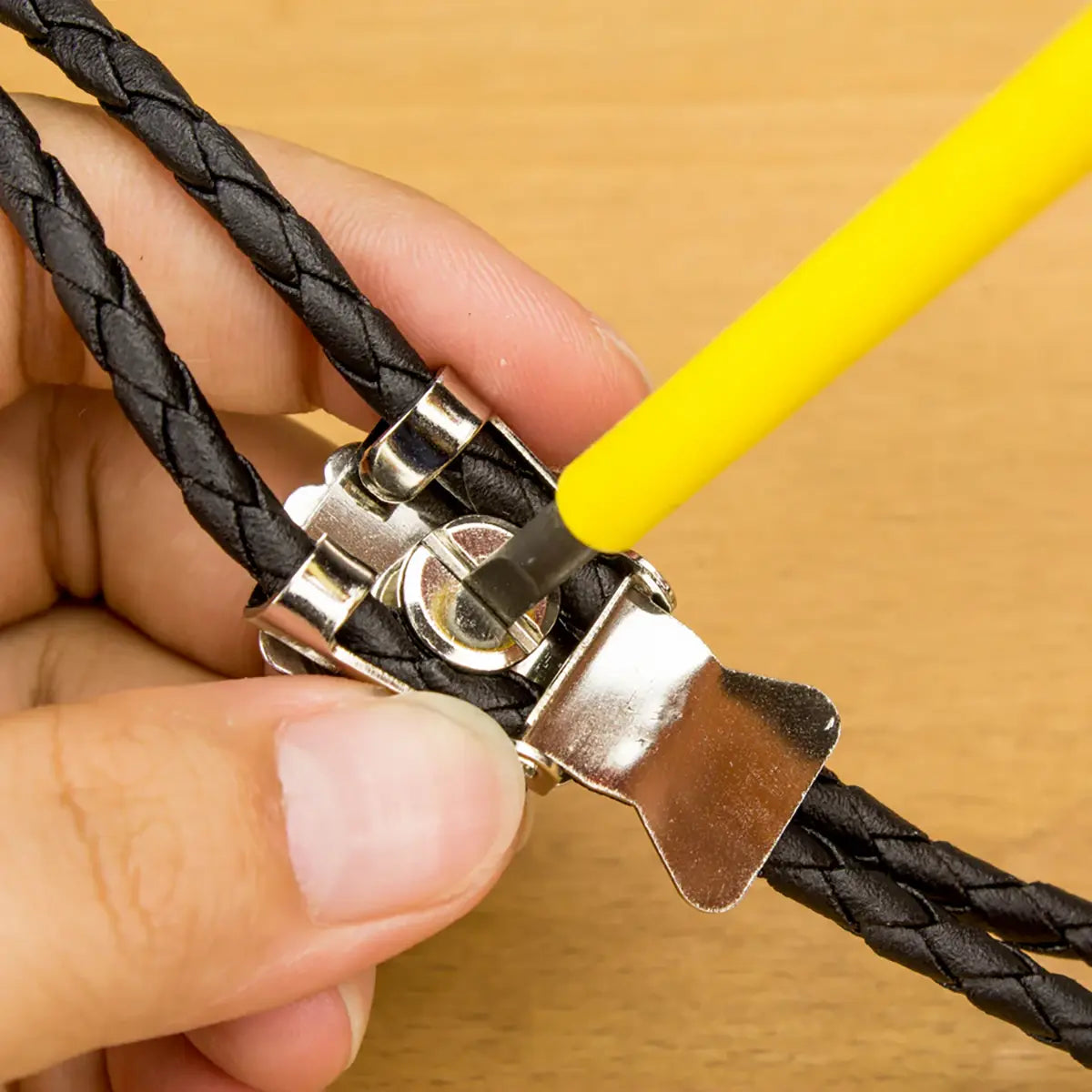Nickel Concho Bolo Slip Clip.
