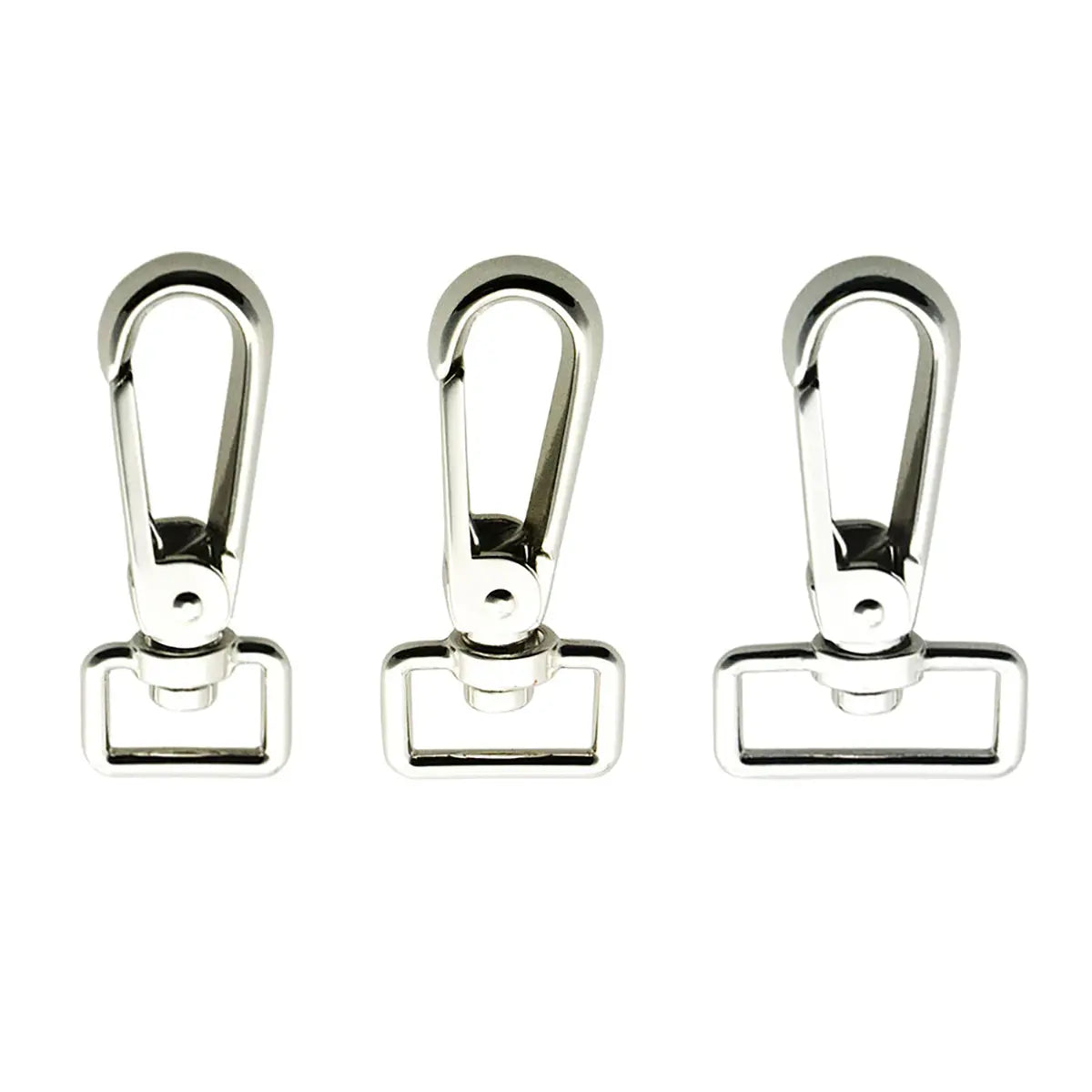 Nickel Ribbon Swivel Spring Snaps.