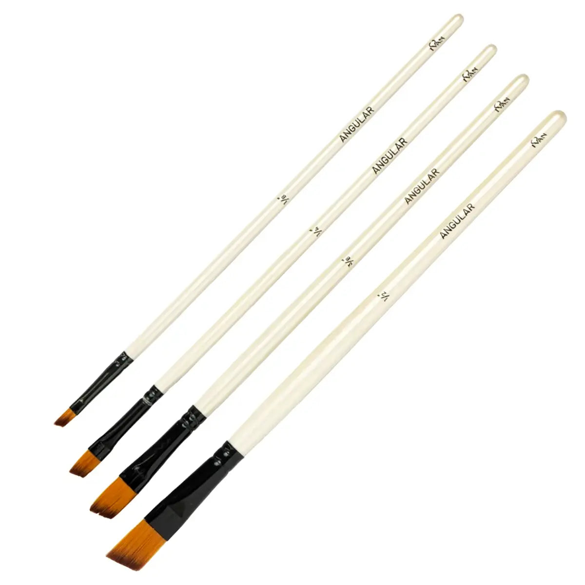 Nylon Angular Brush 4 Piece Set for Leather Painting.
