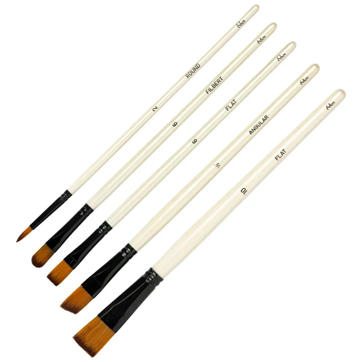 Nylon Artist Brush 5 Piece Set for Leathercrafters.