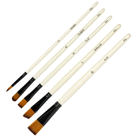 Nylon Artist Brush 5 Piece Set for Leathercrafters.