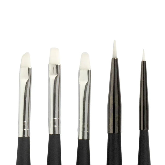 Nylon Detail Brush 5 Piece Set for Fine Leather Painting.