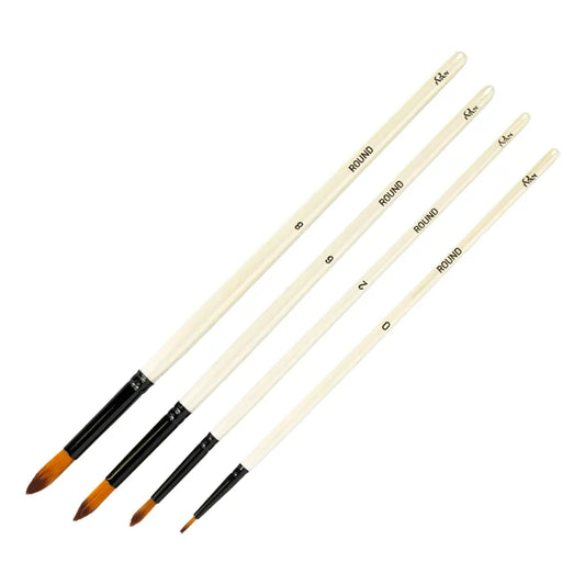 Nylon Round Brush 4 Piece Set for Leatherwork.