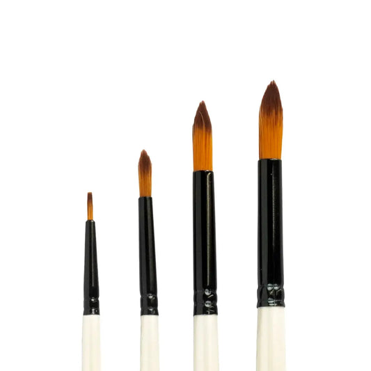 Nylon Round Brush 4 Piece Set for Leatherwork.
