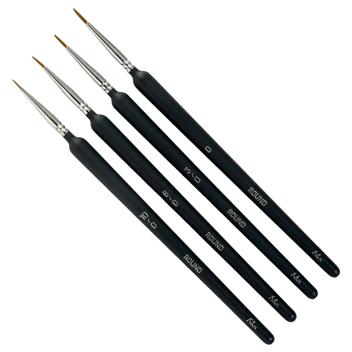 Nylon Round Detail Brush 4 Piece Set for Detailed Leather Painting.