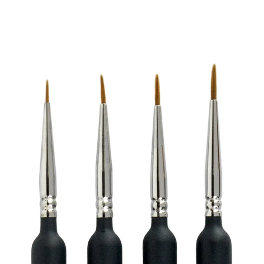 Nylon Round Detail Brush 4 Piece Set for Detailed Leather Painting.