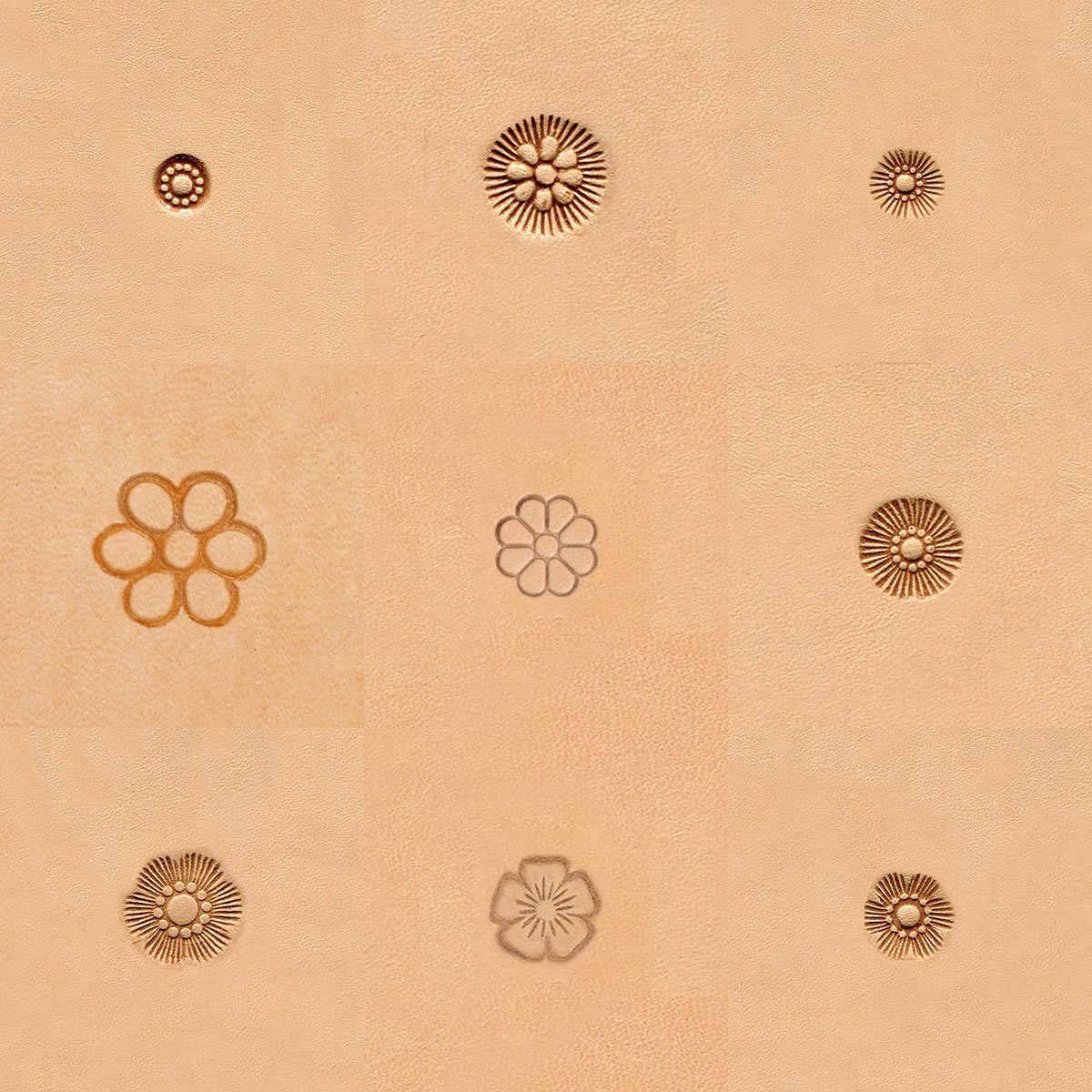 Ivan Leather Tooling Stamps -  Flower Center J520-J820.