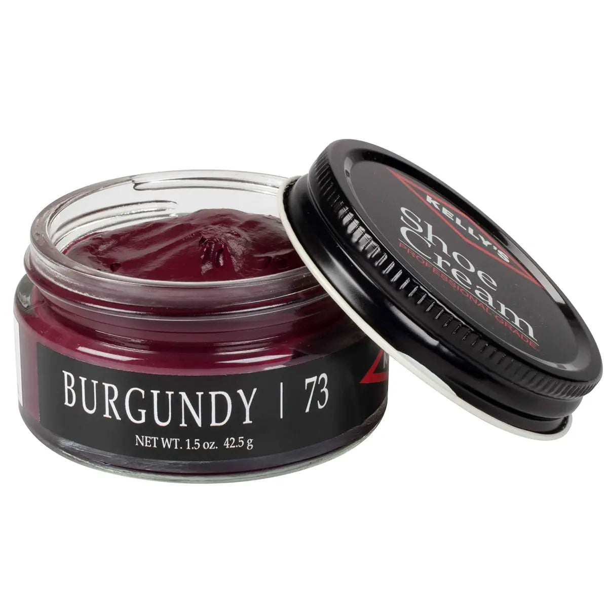 Burgundy Kelly's Professional Grade Shoe Cream 1.5oz Jar.