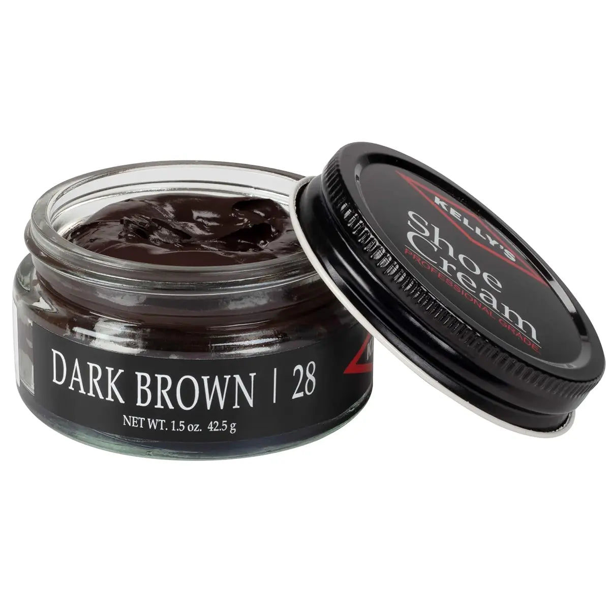 Dark Brown Kelly's Professional Grade Shoe Cream 1.5oz Jar.