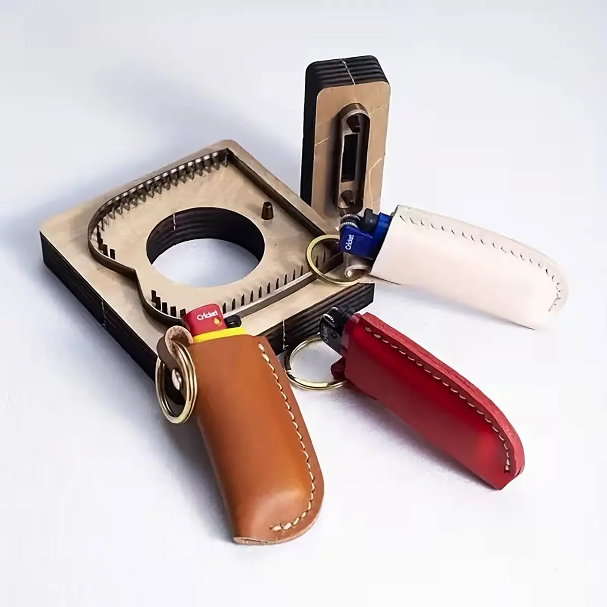 Lighter Case with Keyring Tab Cutting Die.