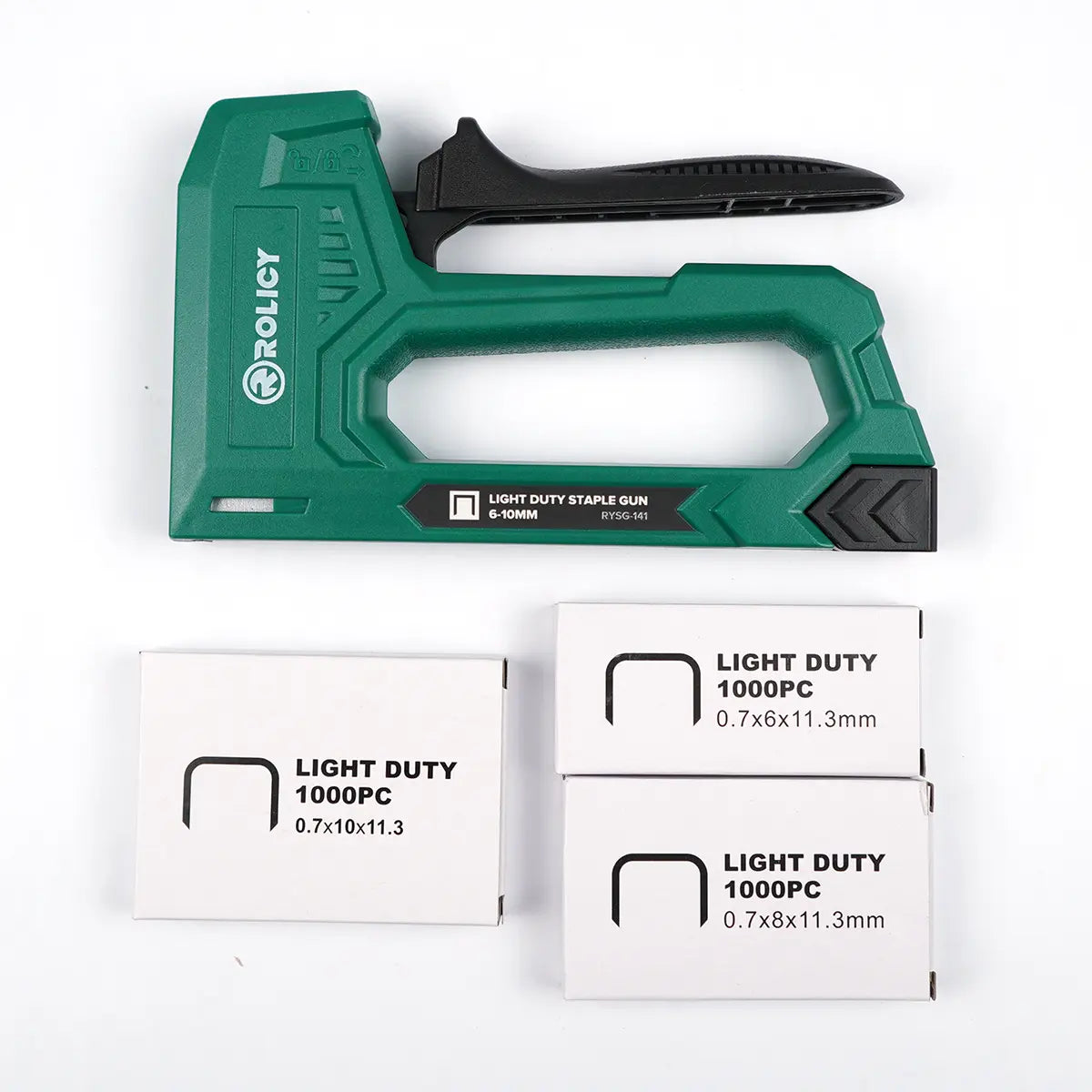 Lightweight JT21 Staple Gun Set with staples and remover.