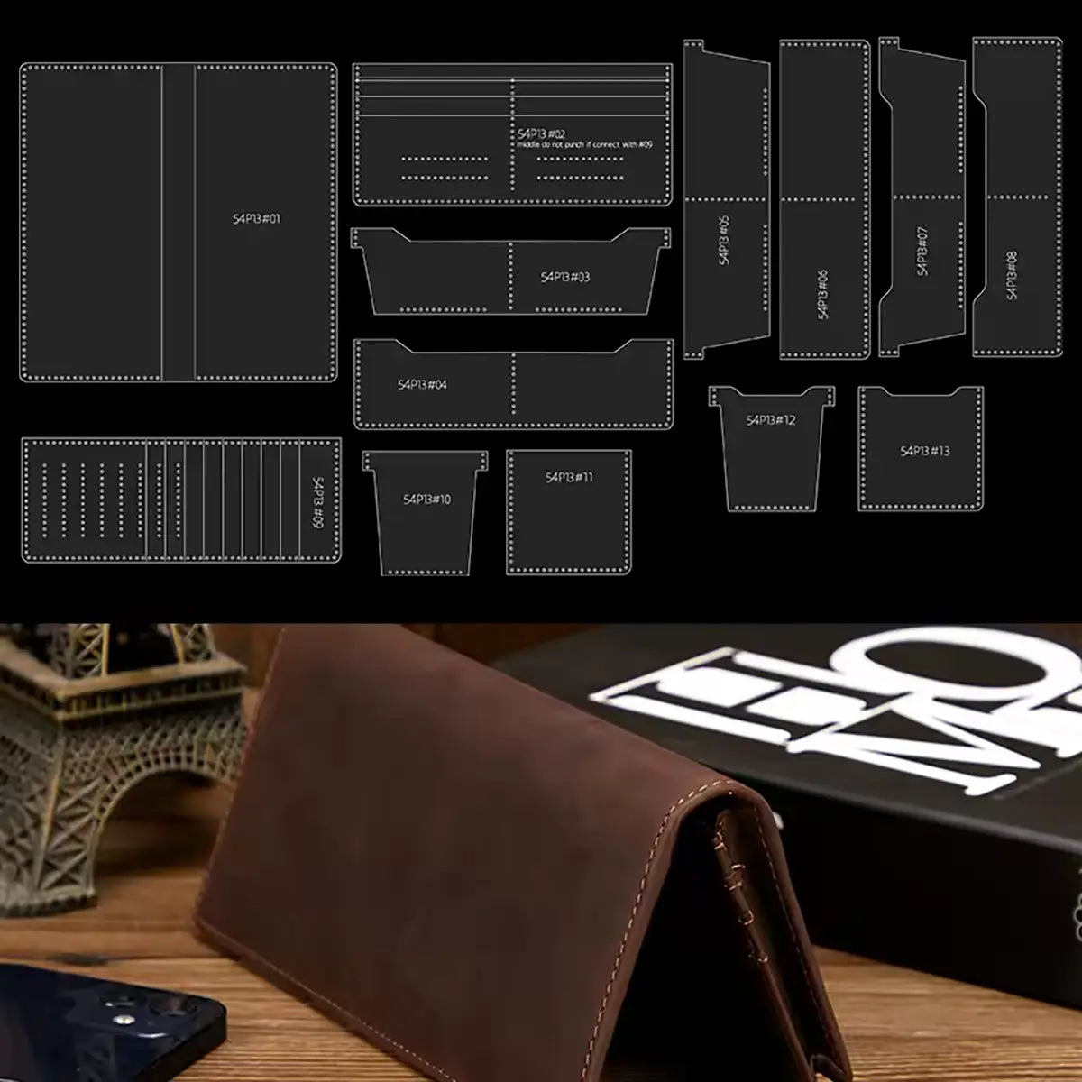 Long Wallet 13 Piece Acrylic Template Set.