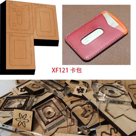 Two Pocket Vertical Card Wallet Cutting Dies with Thumb Slot.