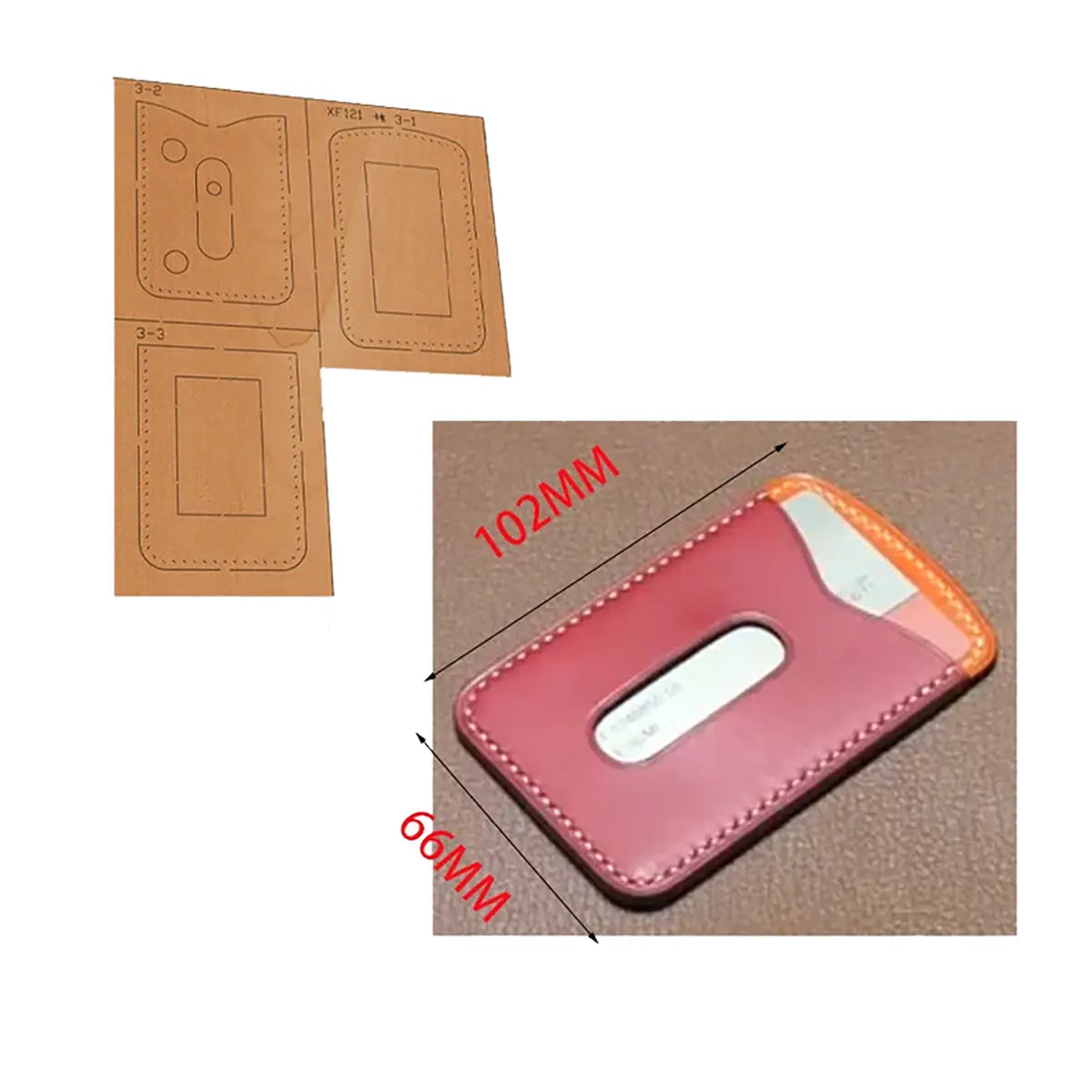 Two Pocket Vertical Card Wallet Cutting Dies with Thumb Slot.