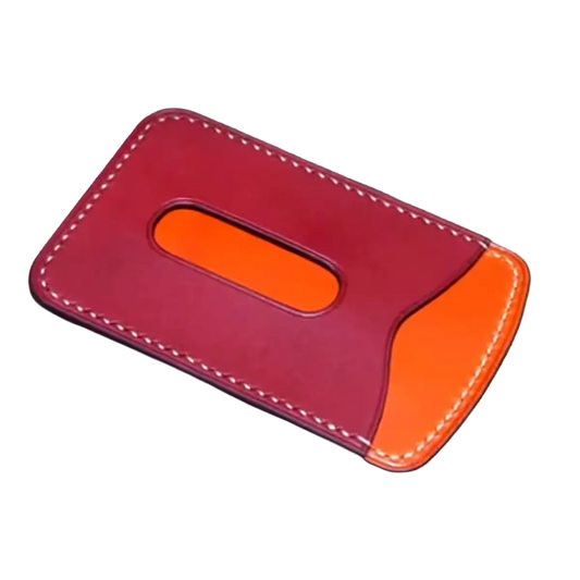Two Pocket Vertical Card Wallet Cutting Dies with Thumb Slot.