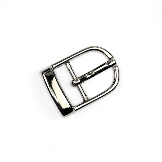 Nickel Center Bar D Buckle, 3/4 Inch.