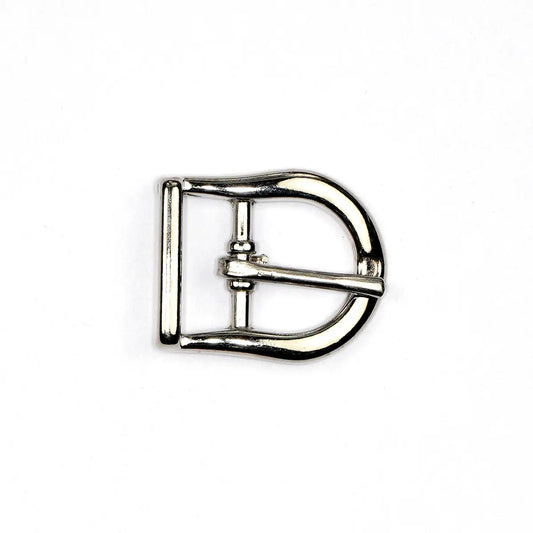 Nickel D Shaped Center Bar Buckle, 5/8 Inch.