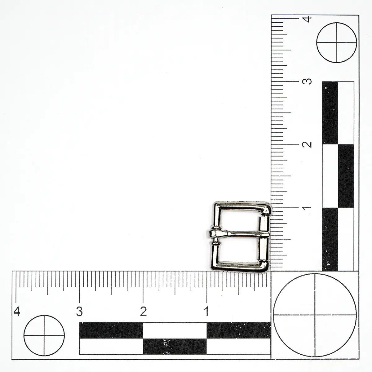 Nickel Heel Bar Roller Buckle, 3/4 Inch.