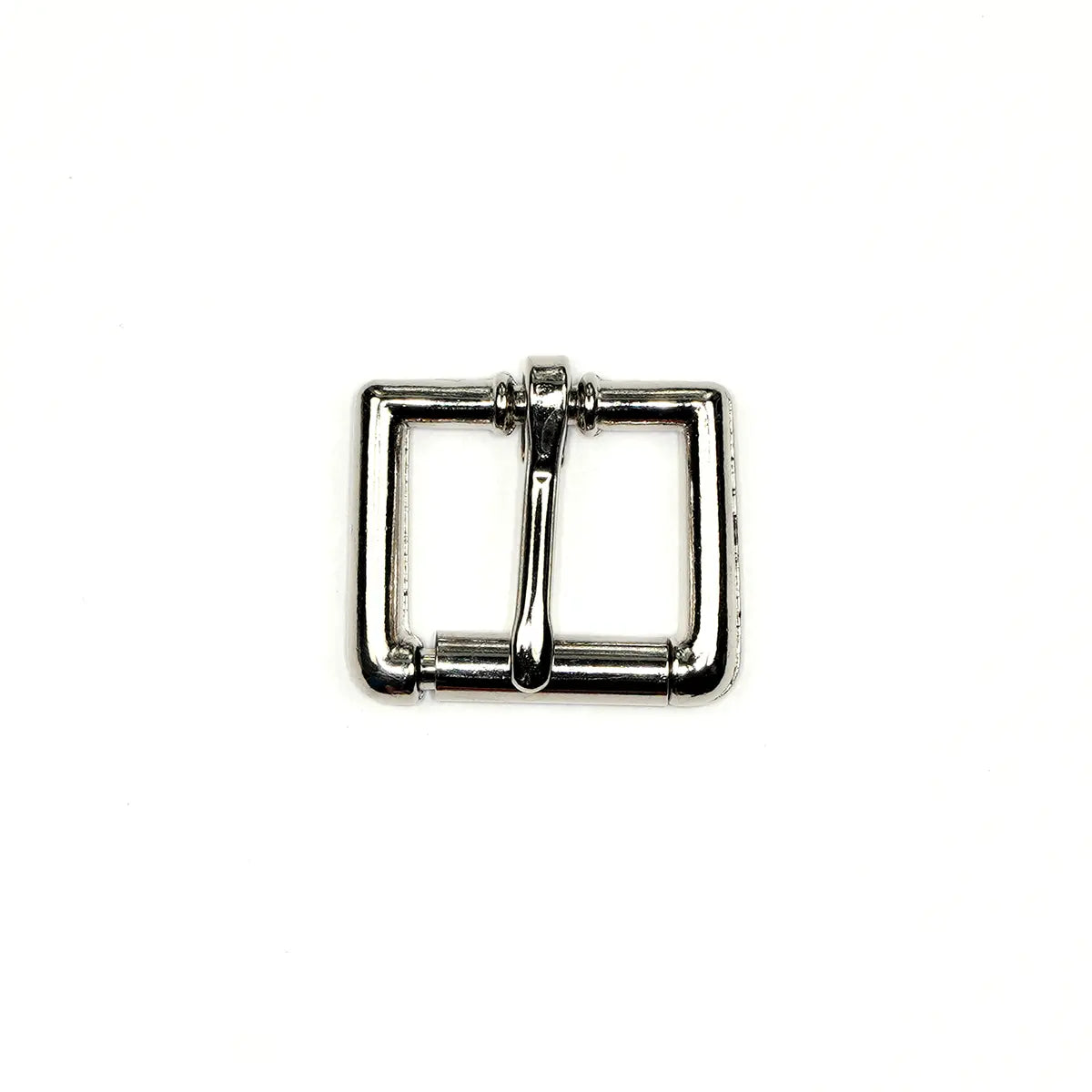 Nickel Heel Bar Roller Buckle, 3/4 Inch.