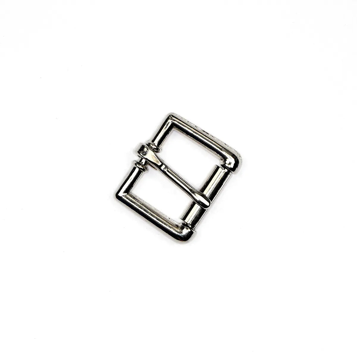 Nickel Heel Bar Roller Buckle, 3/4 Inch.