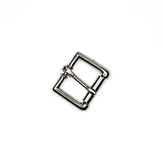 Nickel Heel Bar Roller Buckle, 3/4 Inch.