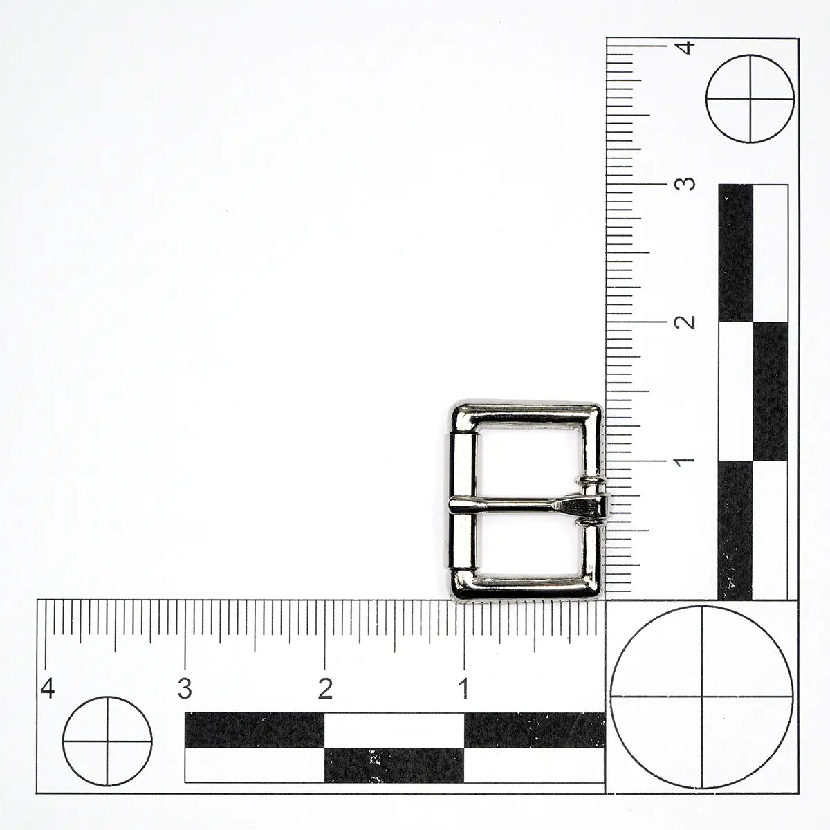 Nickel Heel Bar Roller Buckle, 1 Inch.