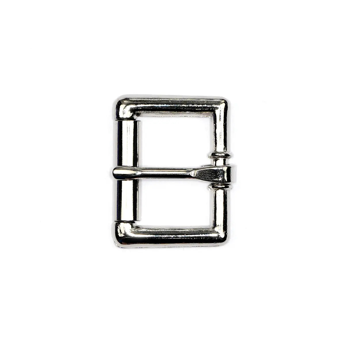 Nickel Heel Bar Roller Buckle, 1 Inch.