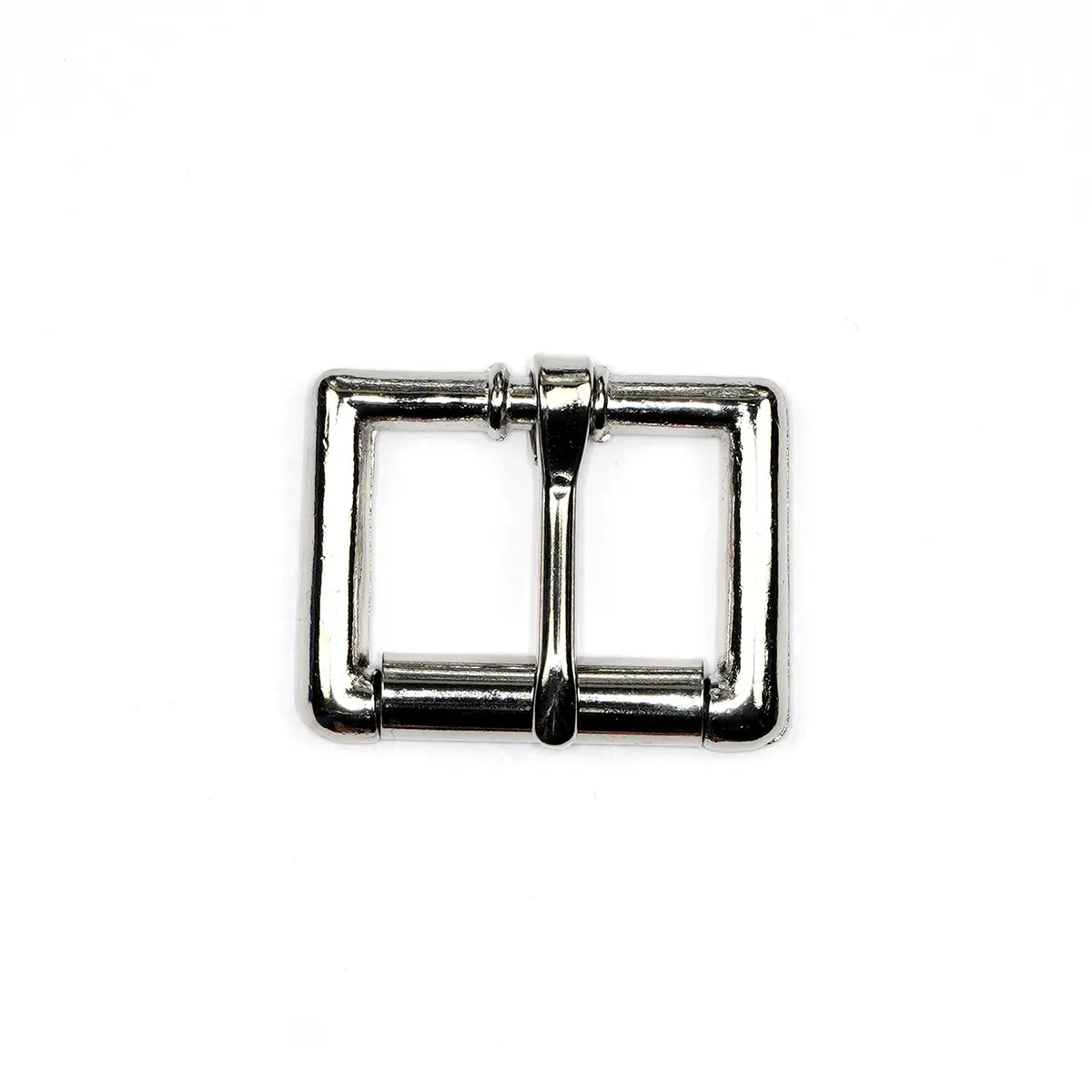 Nickel Heel Bar Roller Buckle, 1 Inch.