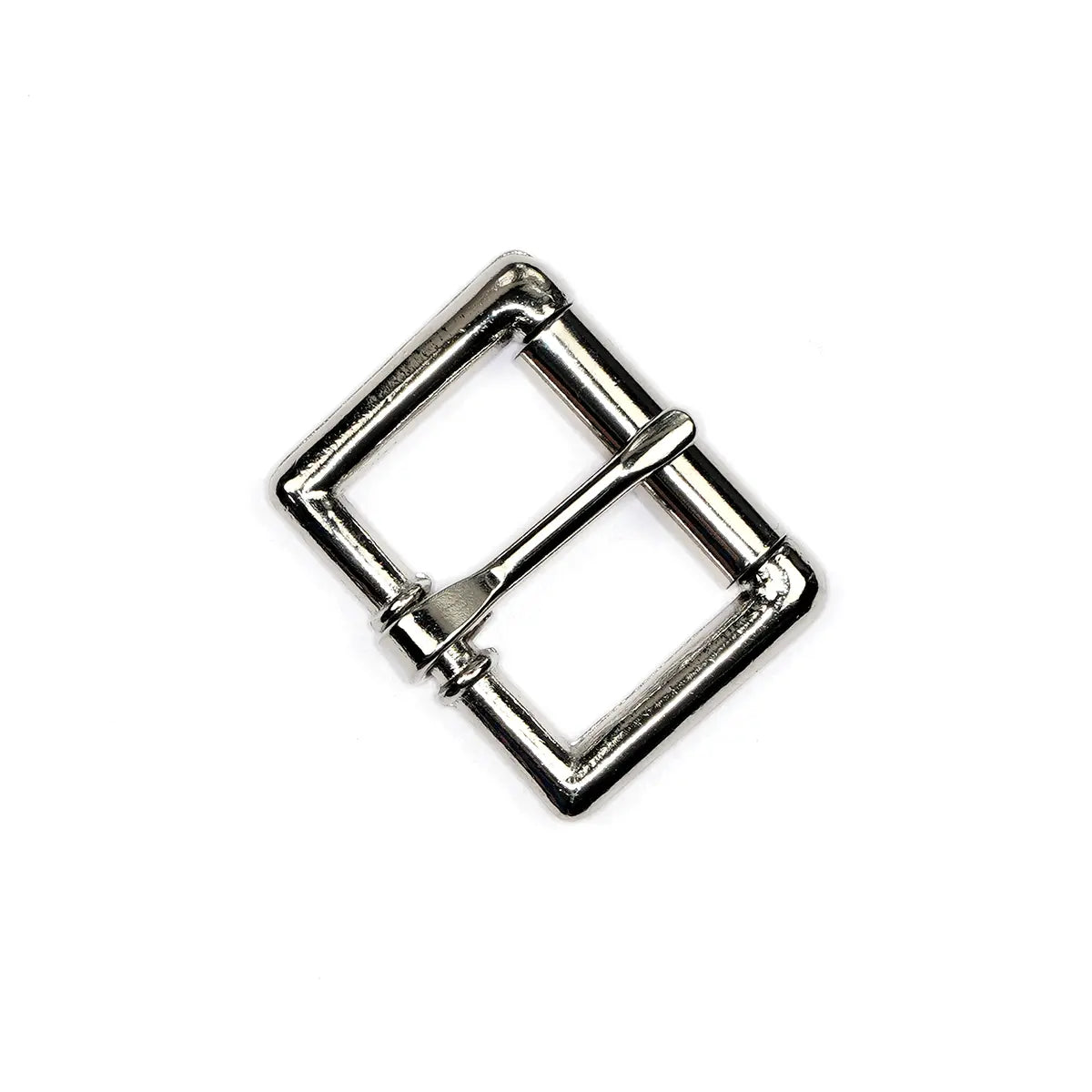 Nickel Heel Bar Roller Buckle, 1 Inch.