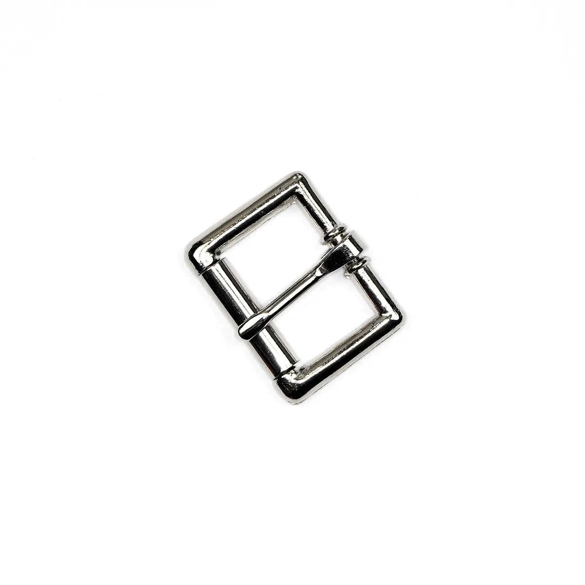 Nickel Heel Bar Roller Buckle, 1 Inch.