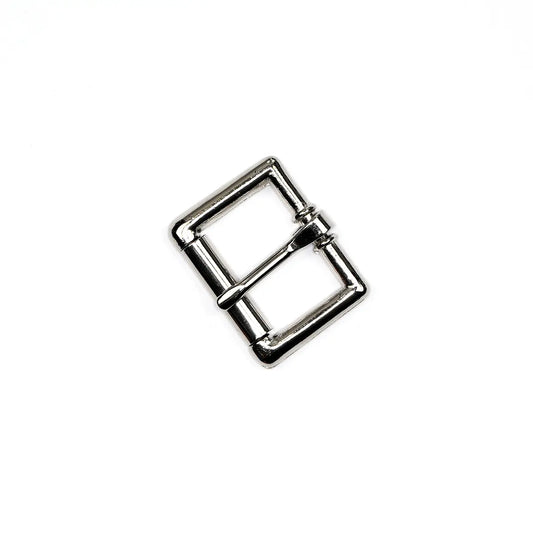 Nickel Heel Bar Roller Buckle, 1 Inch.