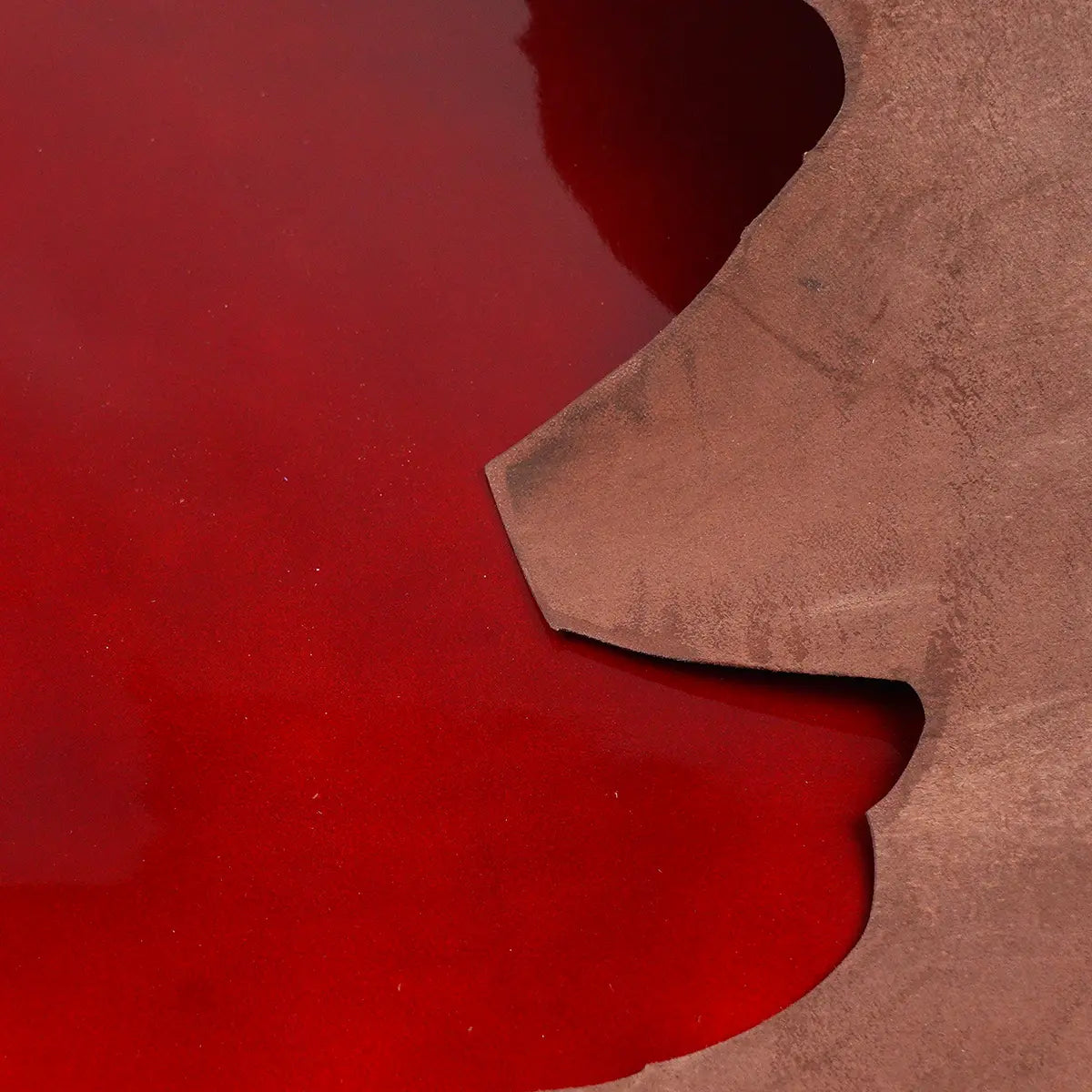 Red Metallic Patent Goatskin Hides 2-3oz.