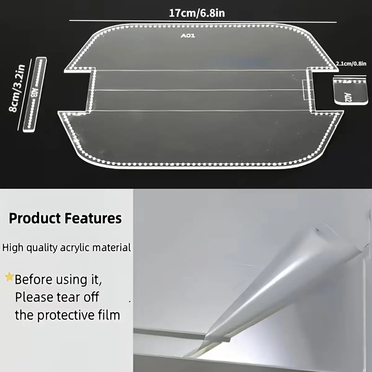 Pencil Zipper Case Acrylic Template.