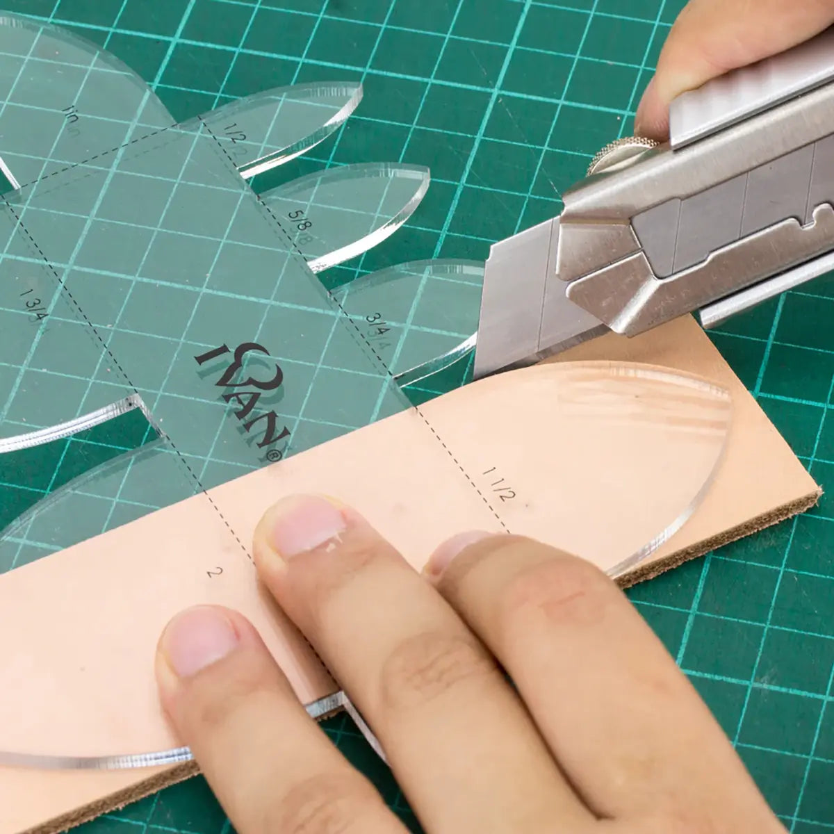 Ivan Pointed Multi Strap Belt End Template.