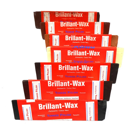 Renia Brillant-Wax Yankee Polish. Black Brown Neutral, Dark Brown. Negro, Tan, Medium Brown.