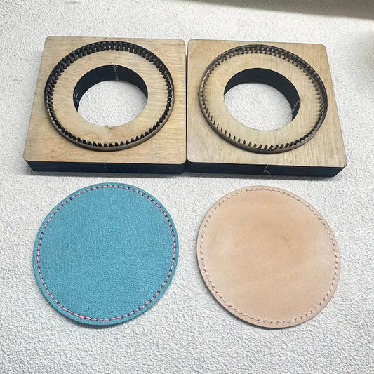 100mm Round Drink Coaster Cutting Die with Stitching Teeth.