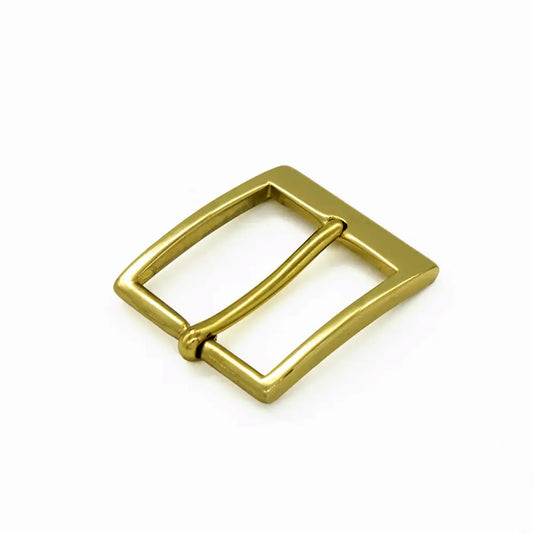 Solid Brass Rectangle Heel Bar Buckle - 1 1/4 Inch.
