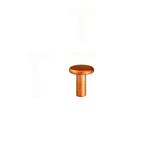 Copper Plated Semi Tubular Rivets 100 Pack, 8mm.