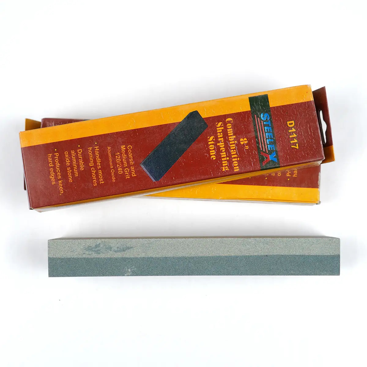 Combination Sharpening Stone, 120 and 240 Grit. 8  x 2 Inch. Steelex D1117.