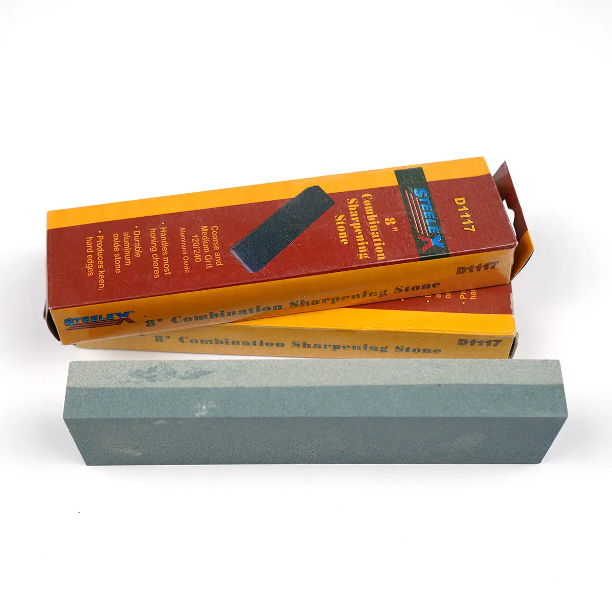 Combination Sharpening Stone, 120 and 240 Grit. 8  x 2 Inch. Steelex D1117.