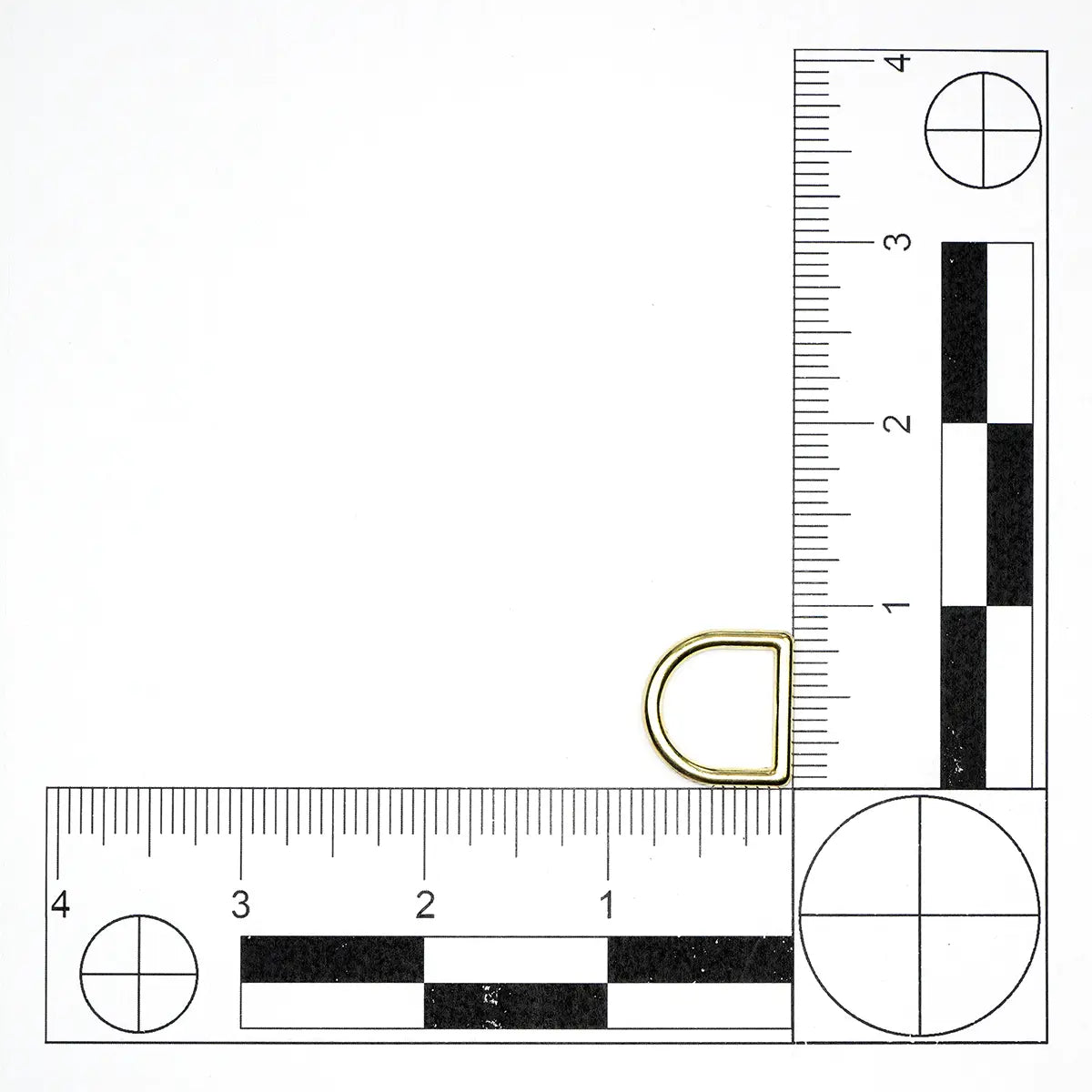 Brass Zinc Alloy D-Ring, 5/8 Inch.