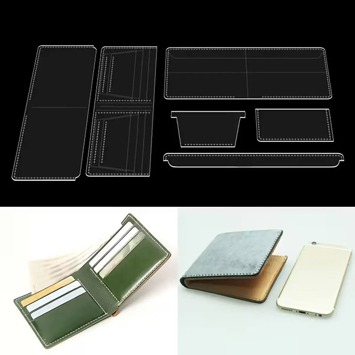 Simple Bifold Wallet Acrylic Template.