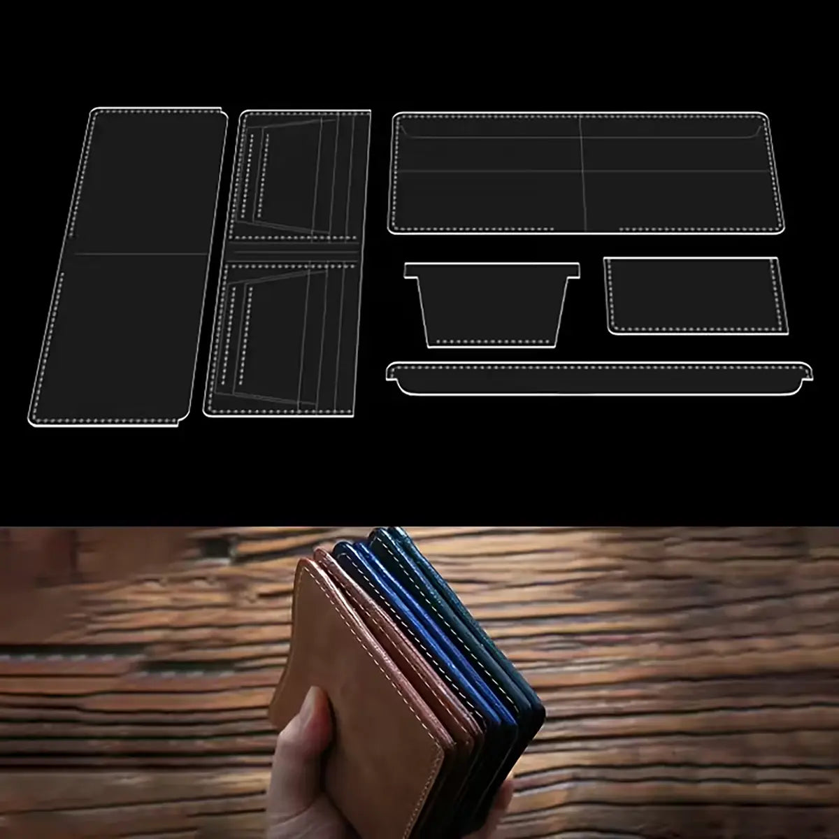Simple Bifold Wallet Acrylic Template.