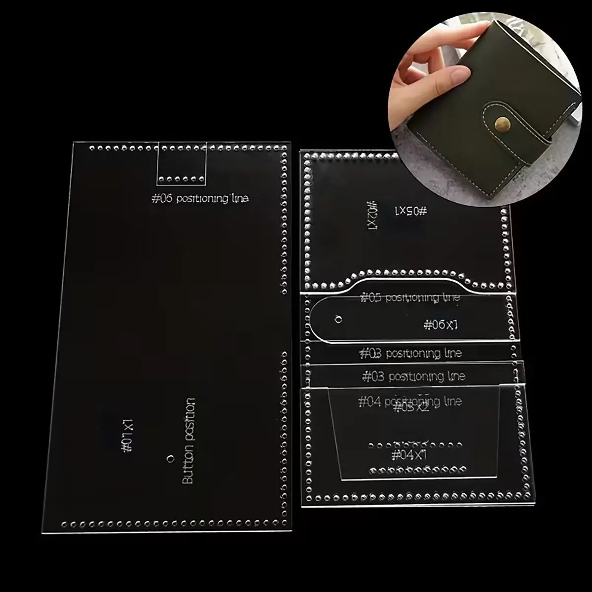 Snap Bifold Wallet Acrylic Template.