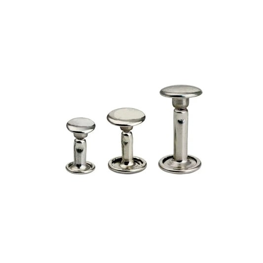 Nickel Plated Solid Brass Rivets 100 Pack.