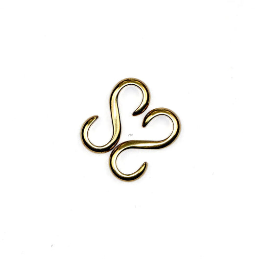 Solid Brass S Hook Clasps, 2 Pack.