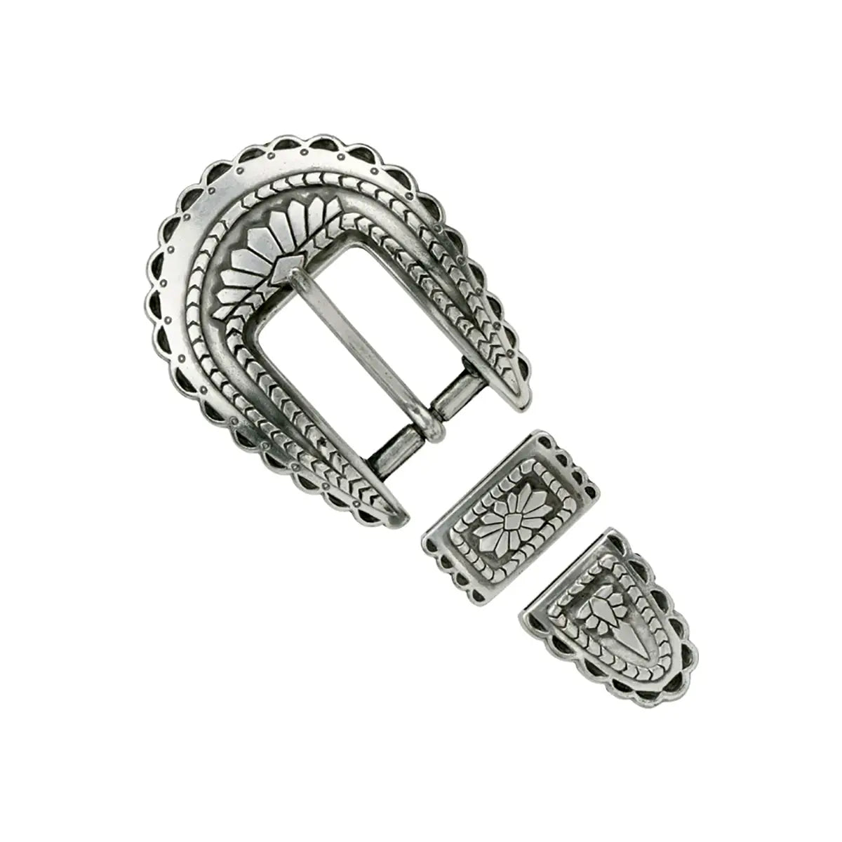 Southwest Concho 3 Piece Buckle Set - 1 Inch.