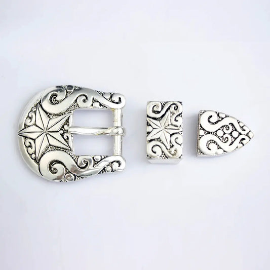 Star 3 Piece Buckle Set - 3/4 Inch.